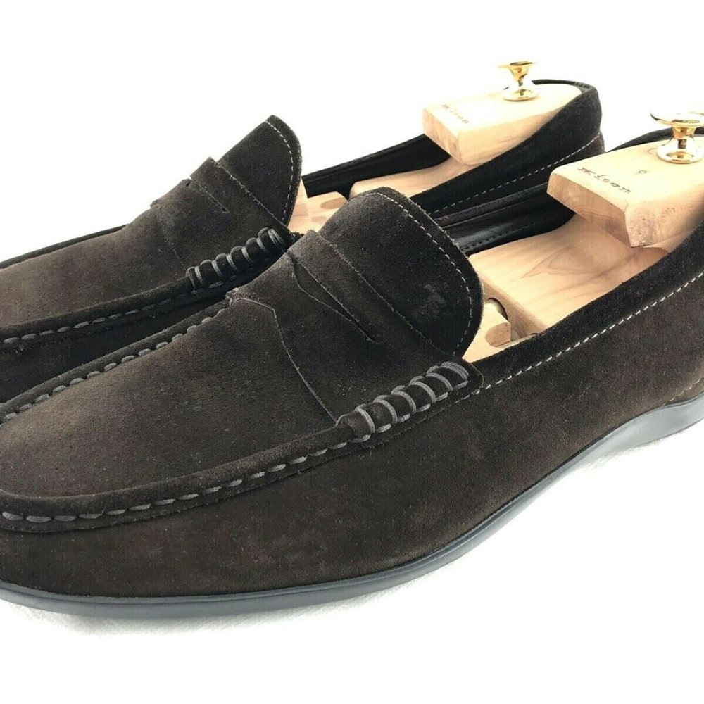 TODS Penny Loafers Men 8.5 Suede Brown Slip On Cas